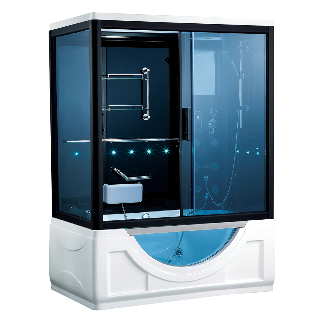 K7032A Steam sauna room with whirlpool massage bathtub