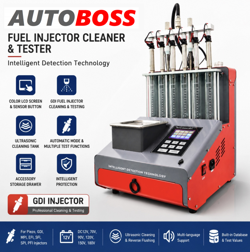 Autoboss Máquina Prueba y Limpia Inyectores Gasolina EFI/GDI/GDI-Piezo