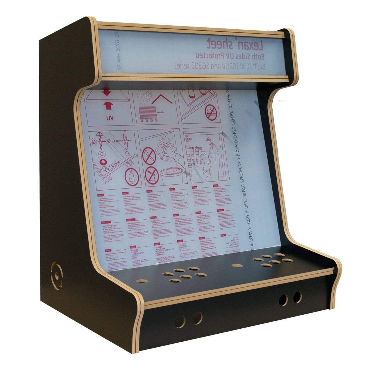 24" Black Bar Top Arcade Cabinet Kit – Flat Pack