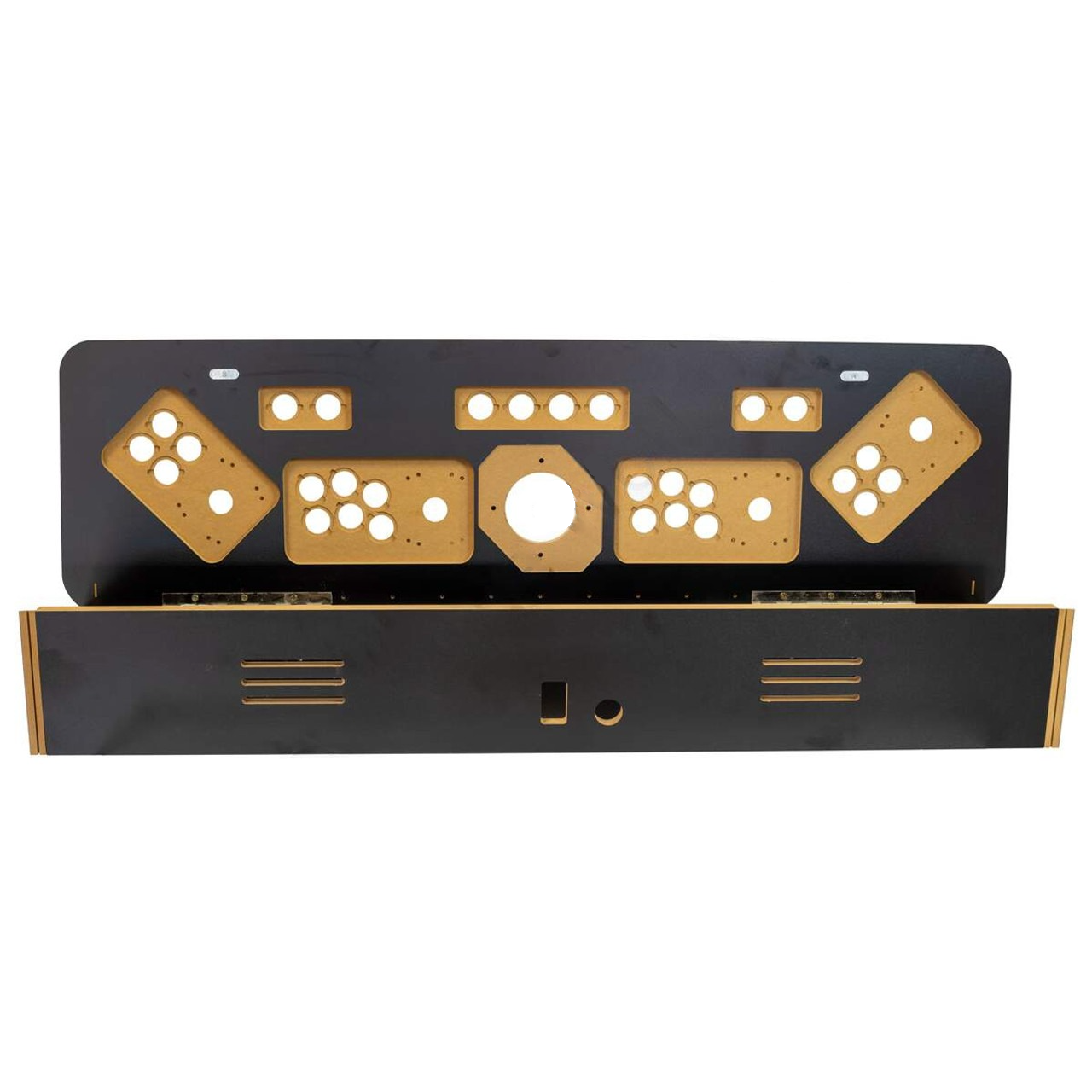 4 Player Control Panel With Hinged Lid – Black Flat Pack