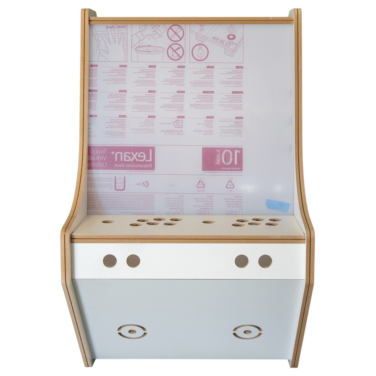 19 Inch 2 Player Wall Mounted Arcade Cabinet Kit White - Flat Pack