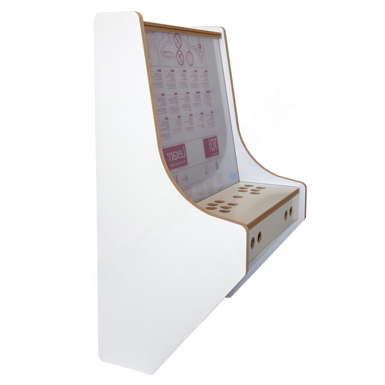 19 Inch 2 Player Wall Mounted Arcade Cabinet Kit White - Flat Pack