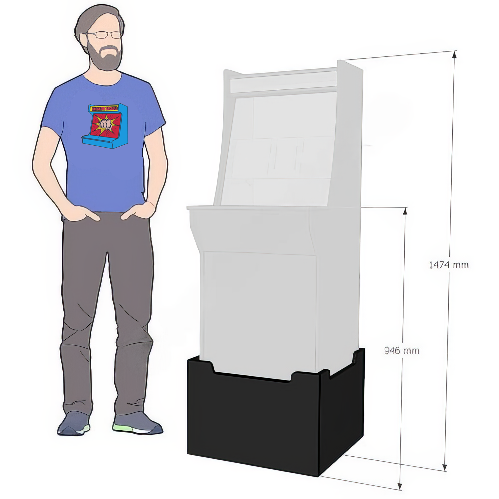 Riser For 3/4 Scale Upright Arcade Cabinet Kit Black – Flat Pack