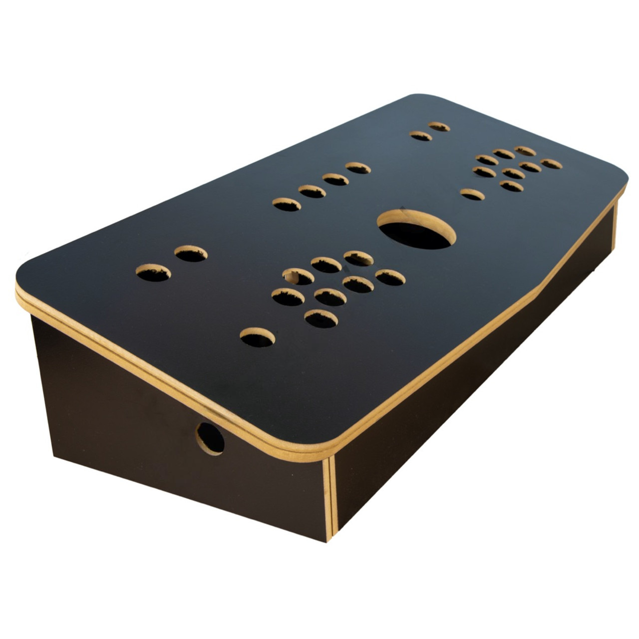 2 Player Control Panel With Hinged Lid – Black Flat Pack