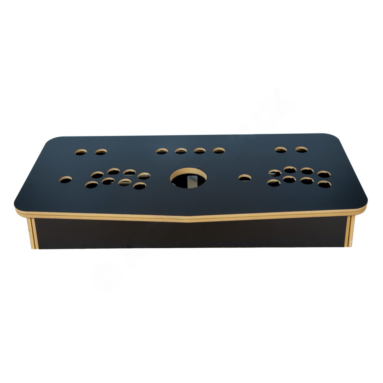2 Player Control Panel With Hinged Lid – Black Flat Pack