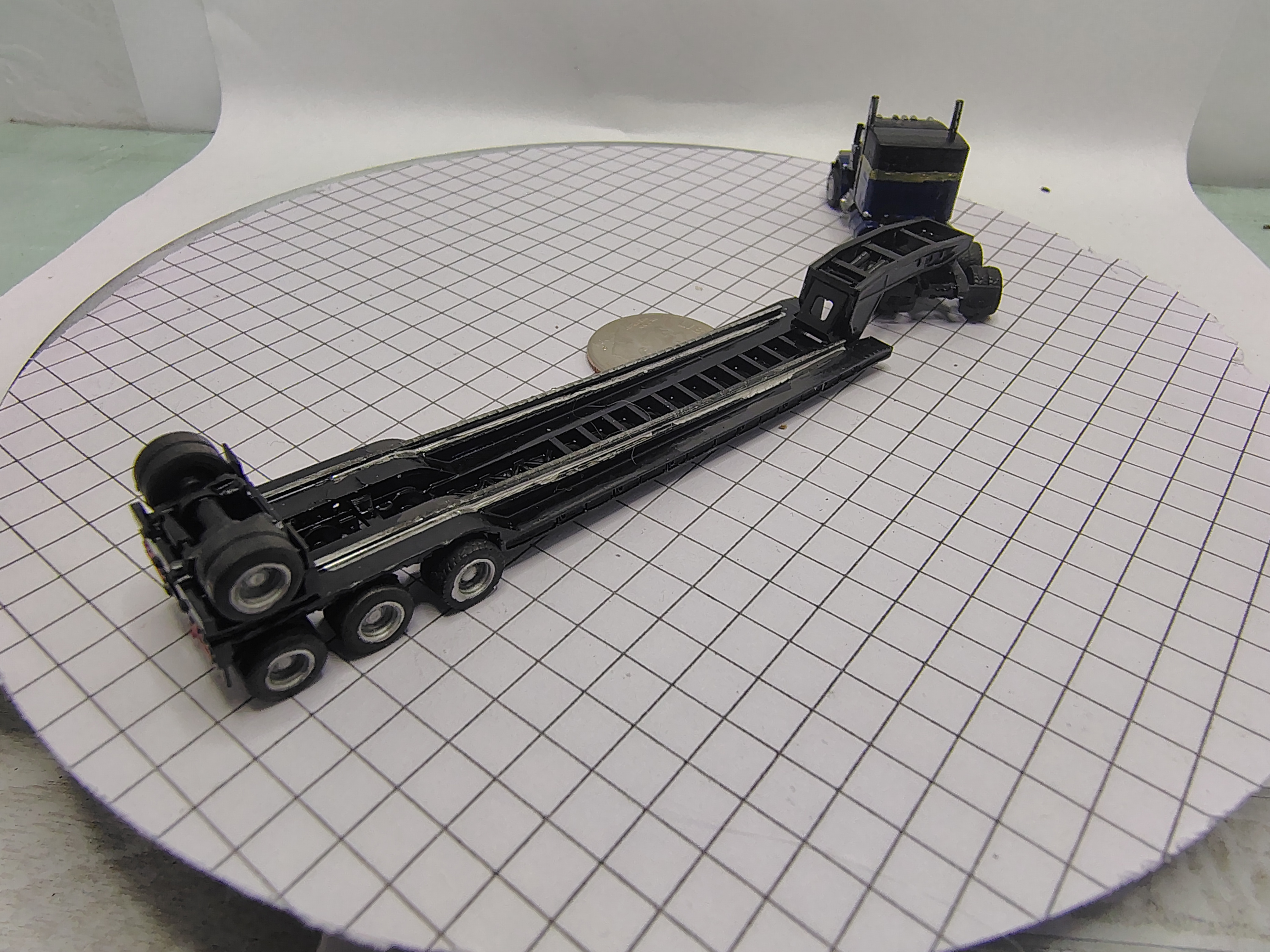 N Scale KW W-900 M.O.W. Rail lowboy set