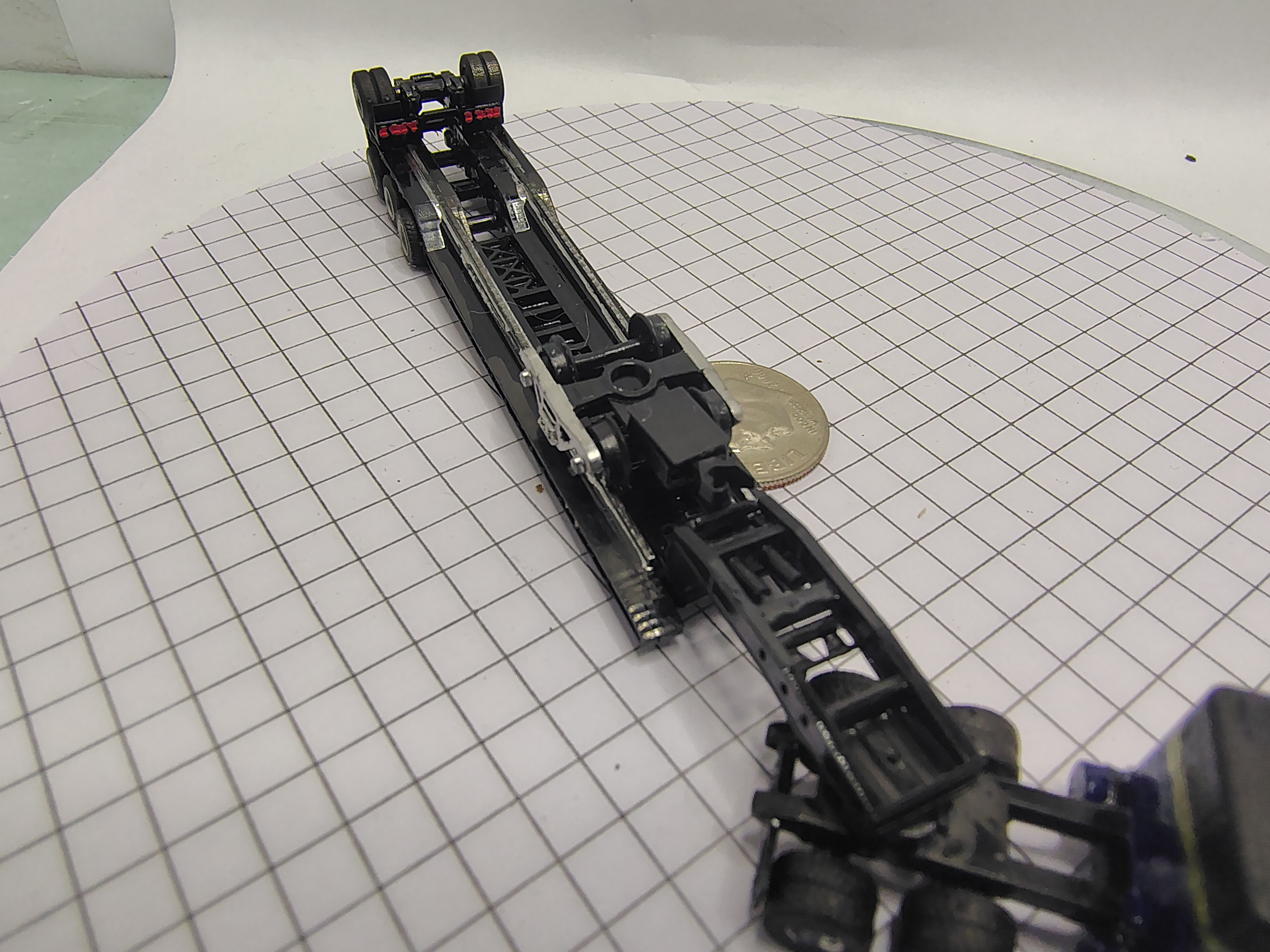 N Scale KW W-900 M.O.W. Rail lowboy set