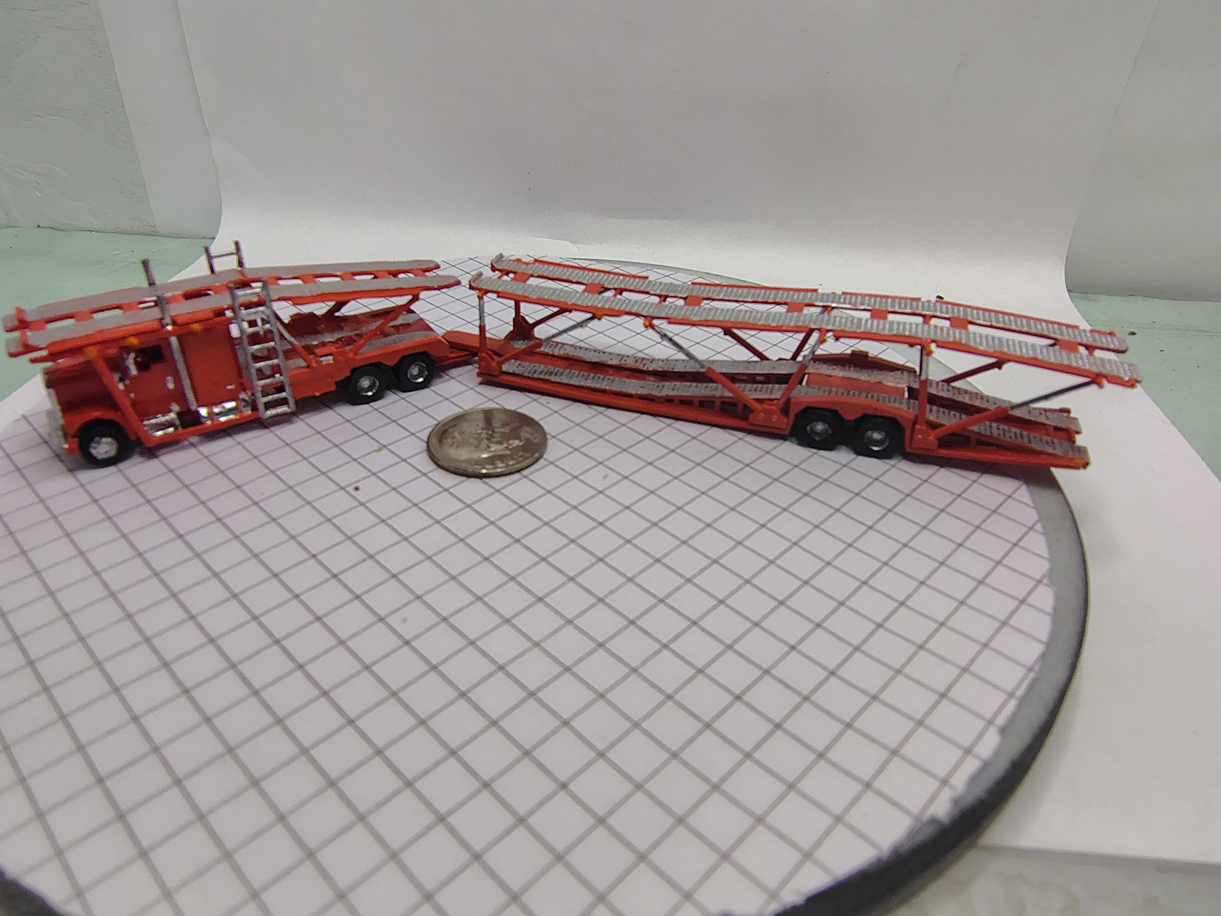N Scale Kenworth W-900 Car Hauler Set