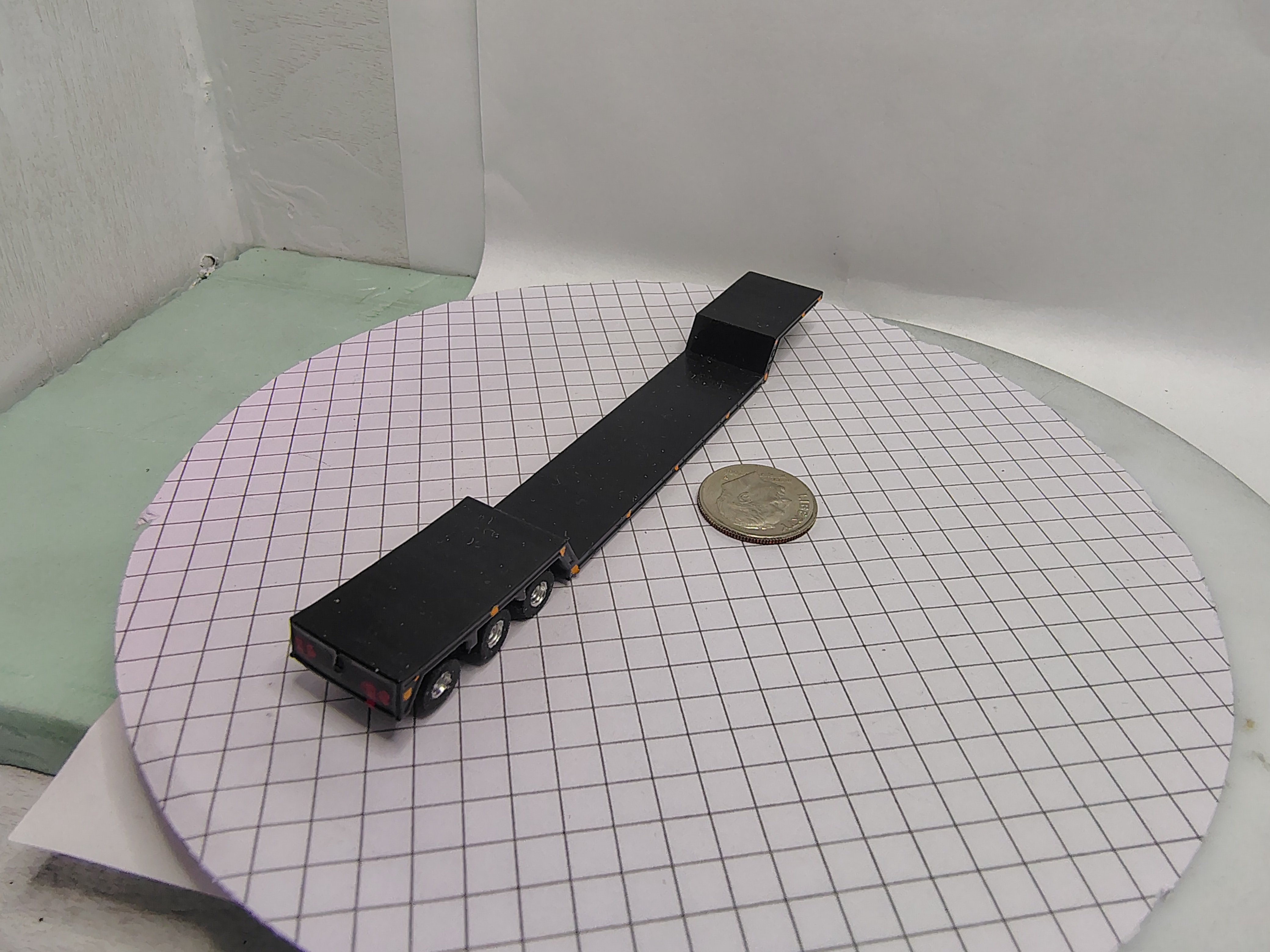 N Scale Tri-Axle Drop Deck Flatbed Trailer