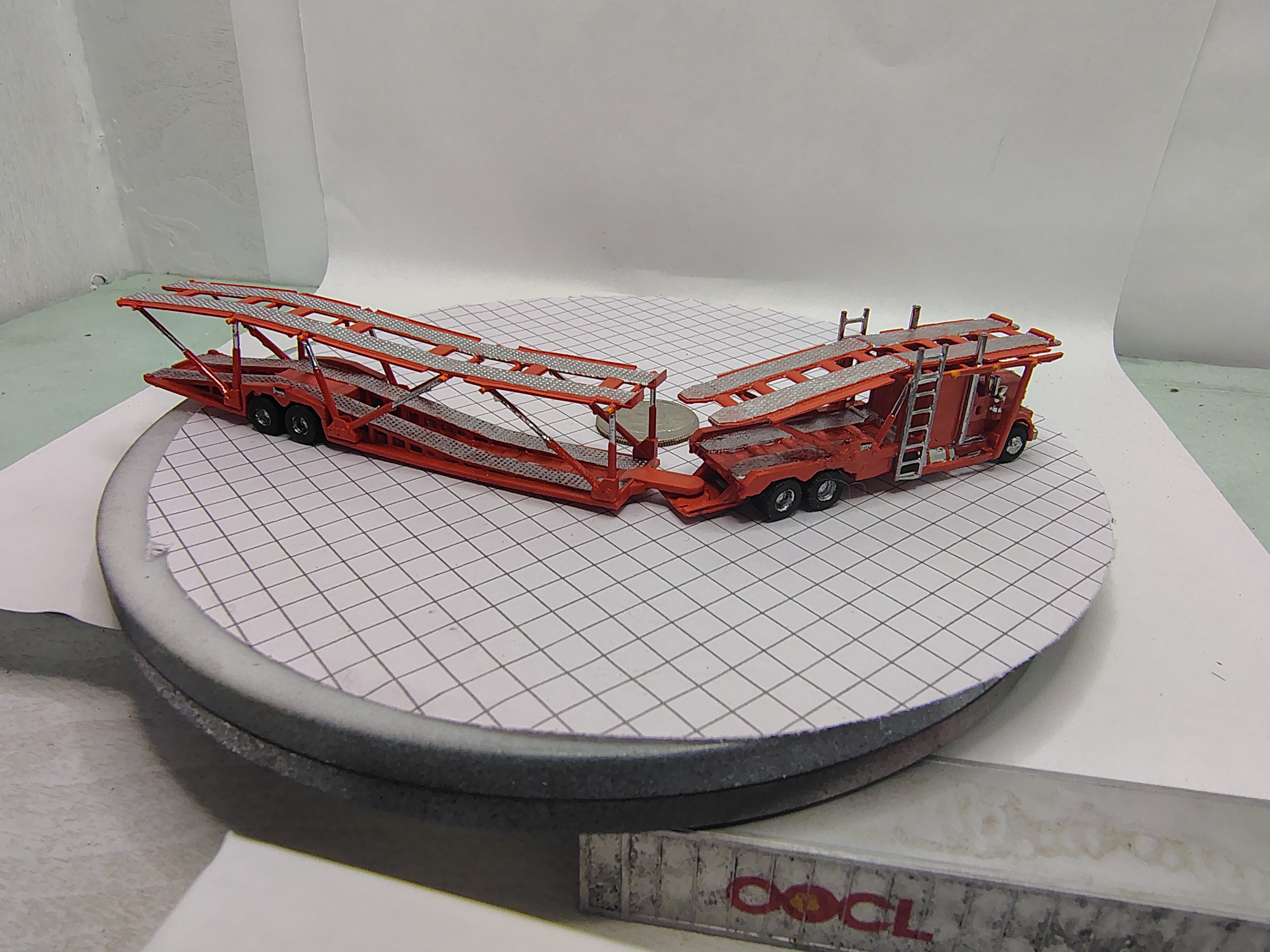 N Scale Kenworth W-900 Car Hauler Set