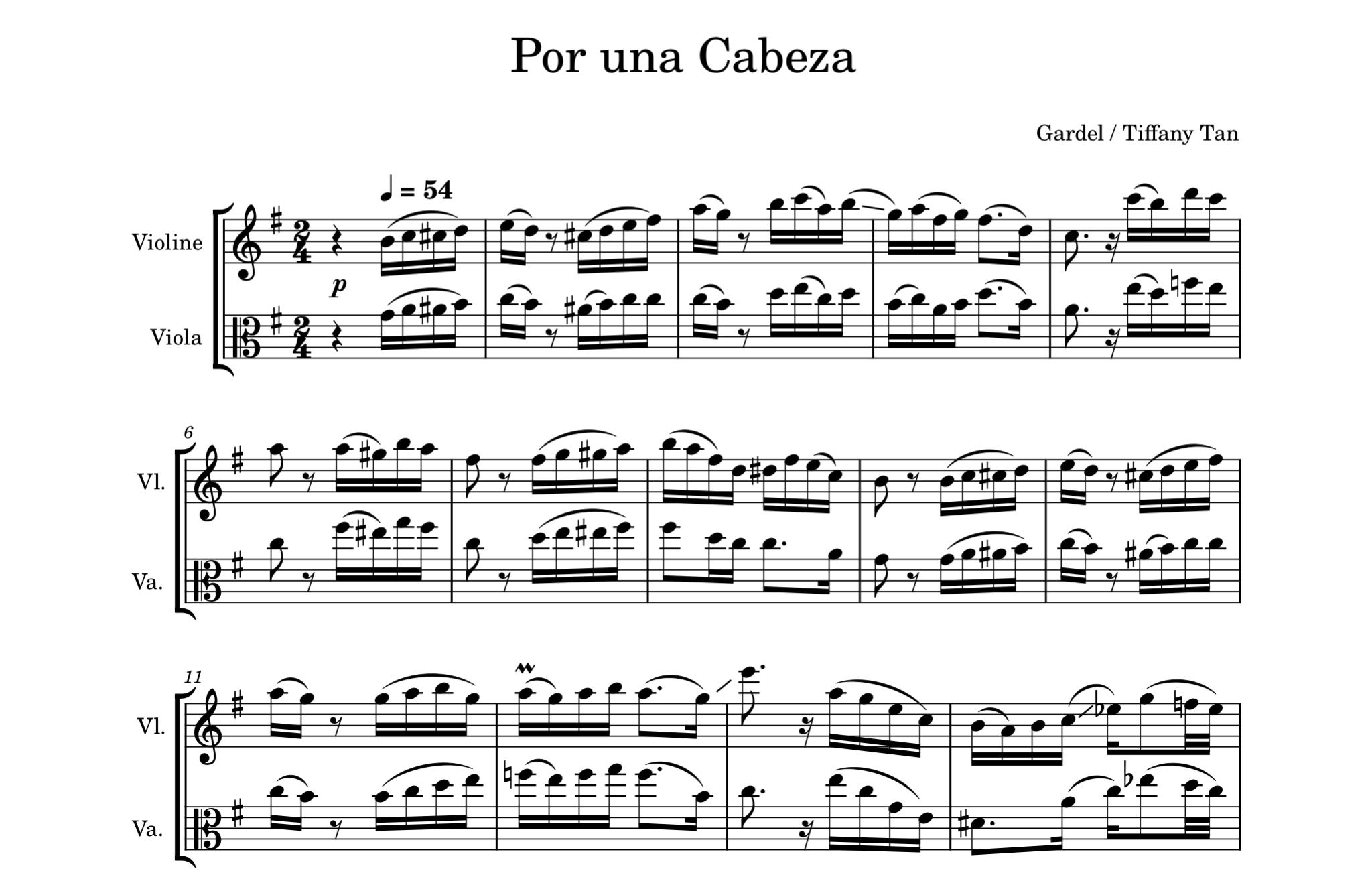 Por Una Cabeza (Full Score)