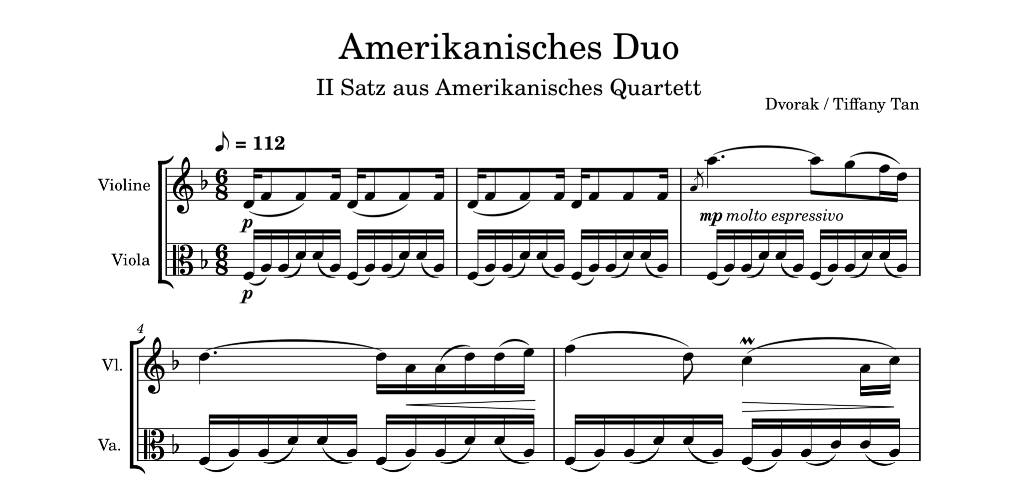 American Quartet 2nd movement (Full Score)