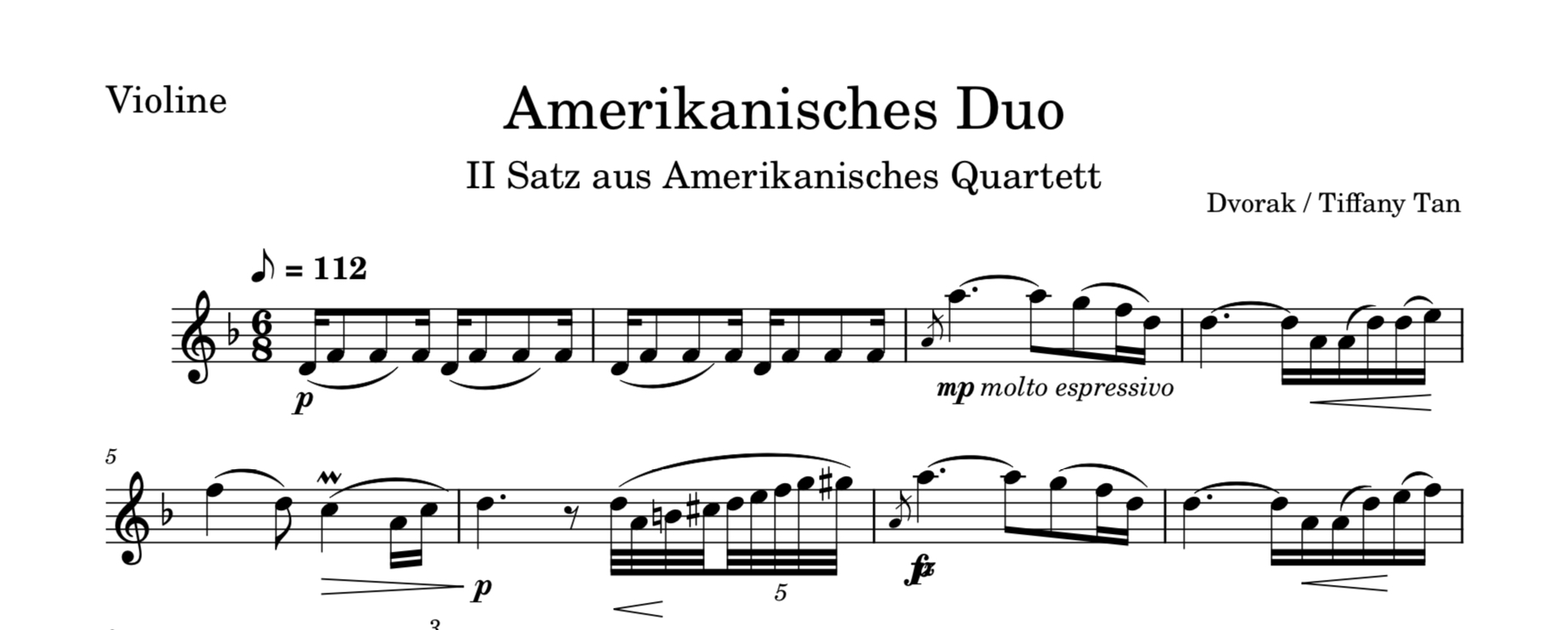 American Quartet 2nd movement (Violin)