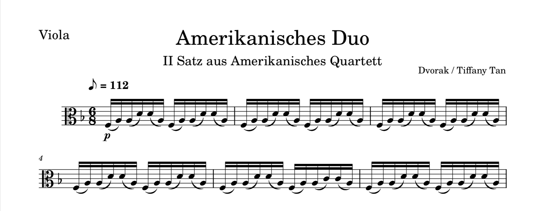 American Quartet 2nd movement (Viola)