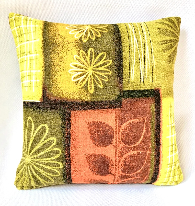 Vintage reversible Autumn leaf cushion