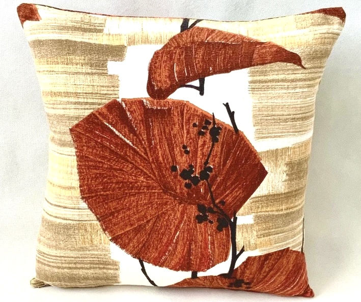 Vintage reversible Autumn leaf cushion