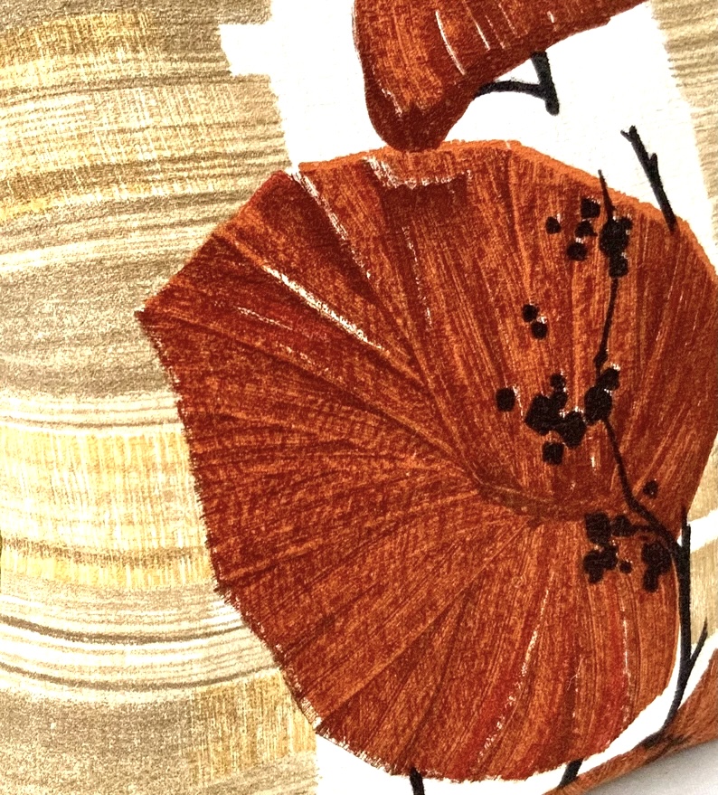 Vintage reversible Autumn leaf cushion