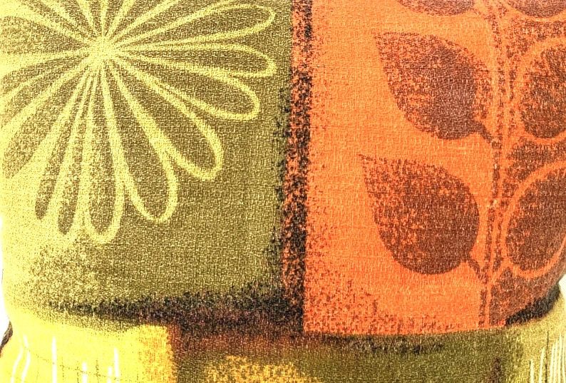 Vintage reversible Autumn leaf cushion