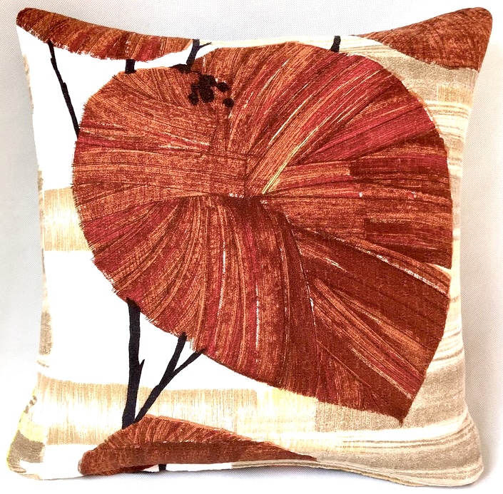 Vintage reversible Autumn leaf cushion