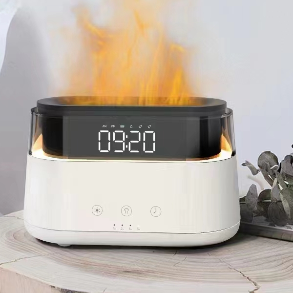 AATOM-26 Modern Aroma Diffuser - Led Clock - USB-C - Flame Effect