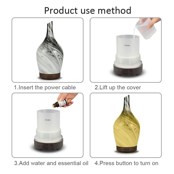 AATOM-09a Aroma Atomiser - Glass Abstract Grey USB