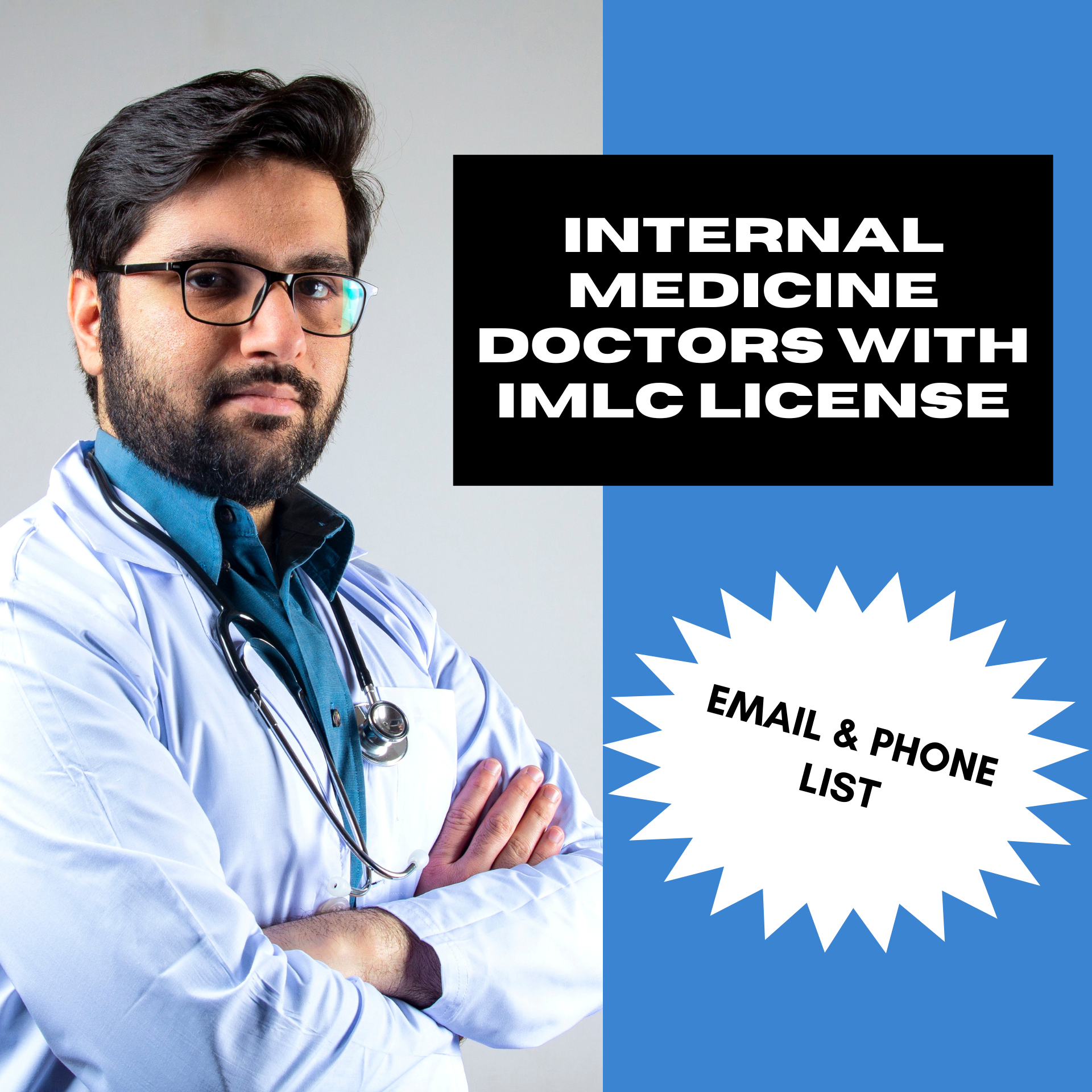 Email and Phone List of Internal Medicine Doctors with IMLC License and LOQ – 1,880 Verified Contacts Direct Access to Licensed Internal Medicine Specialists Across the U.S.