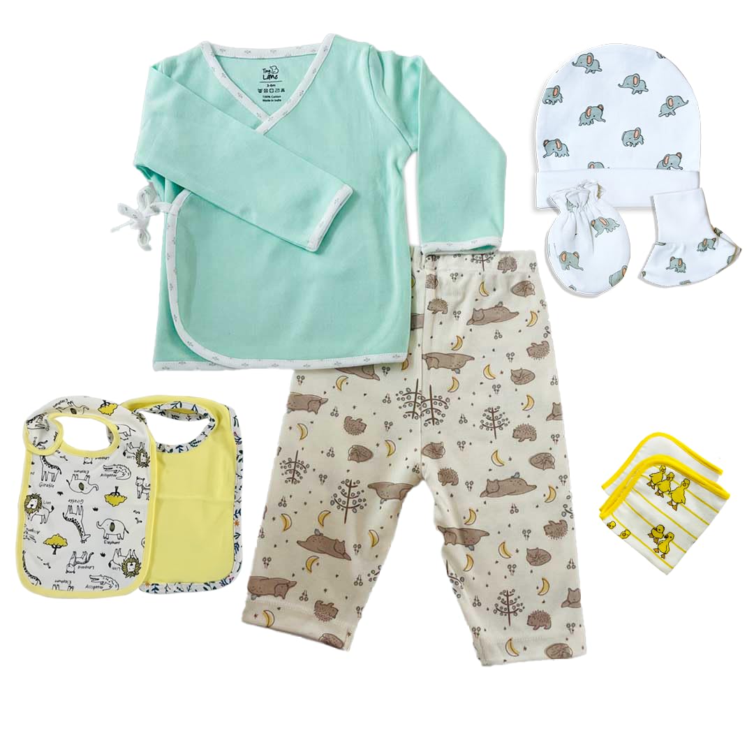 TinyLane - Curated for you! Adorable Newborn Baby Clothing Gift Set - Pack of 11, 0-6 Months, Multi Color, Skin Friendly, Perfect for Baby Boys and Girls, Baby Shower Gifts