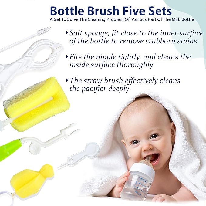 Bembika Baby Daily Essential Combo for Baby, Baby Gift Items Combo, Baby Diapering and Feeding Essentials (Set of 12, Blue)