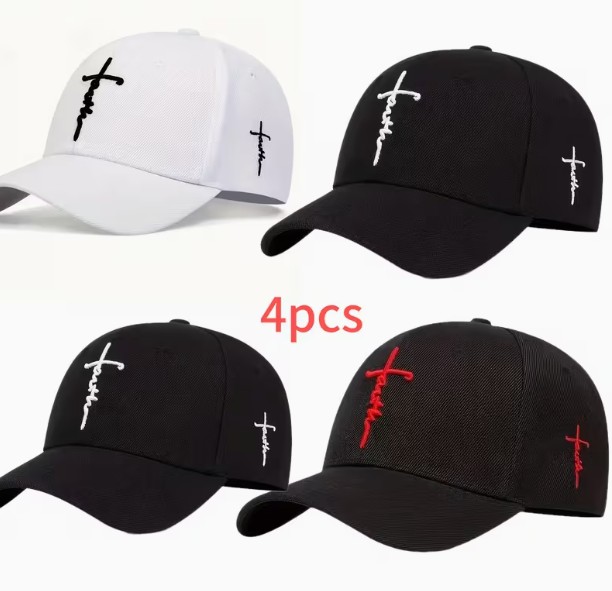 Faith Embroidered Hats (4 Pack)
