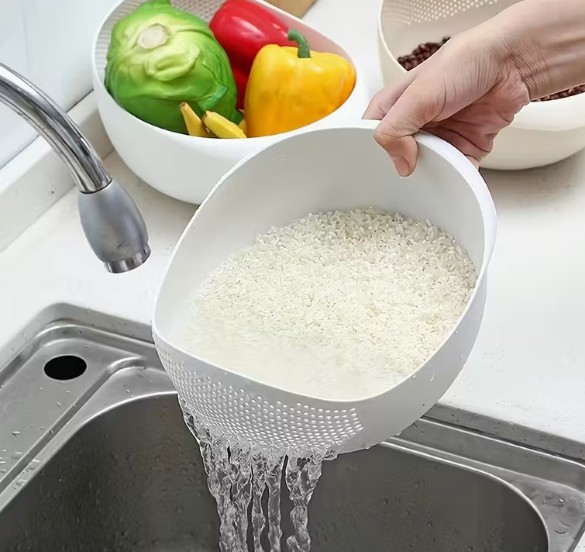 Multipurpose Rice Washing Bowl