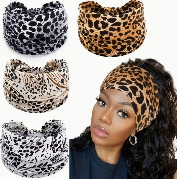Stylish Animal Print Headbands (4pc)