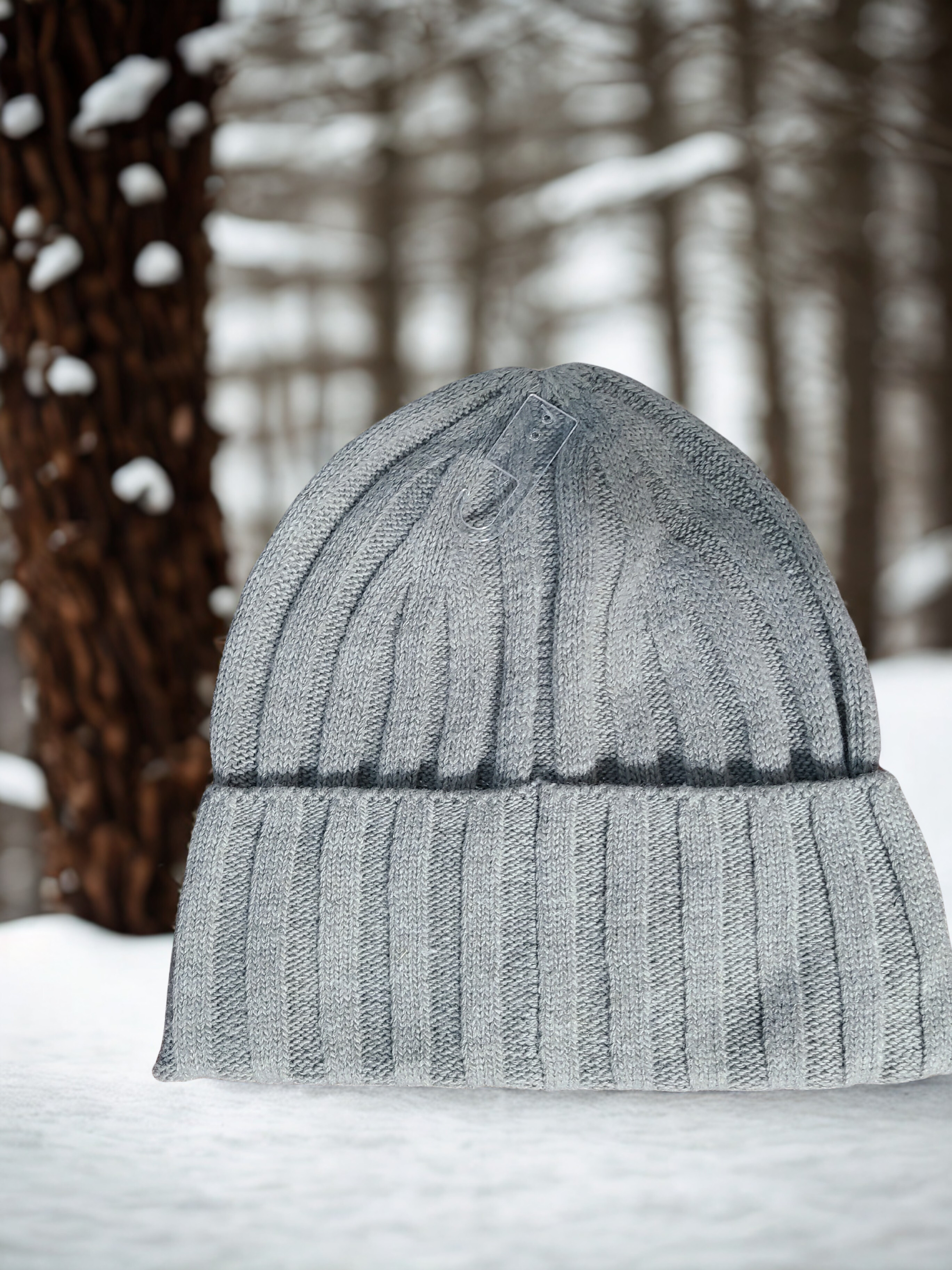 Gray Knitted Beanie