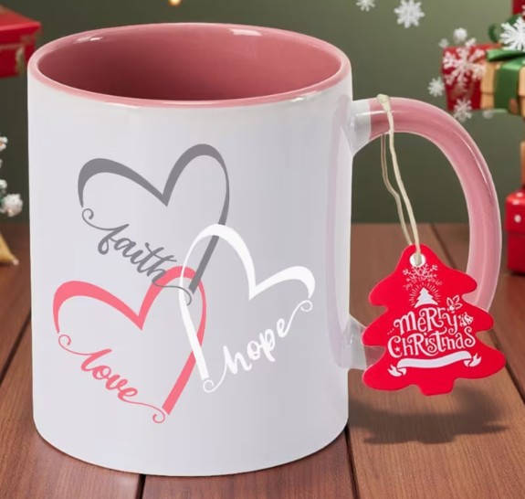 Faith, Love, Hope Mug (Pink)