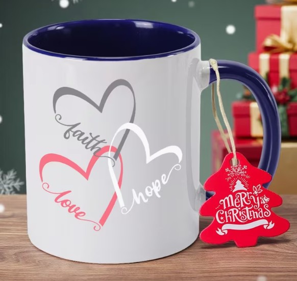  Faith, Love, Hope, Mug (Blue)