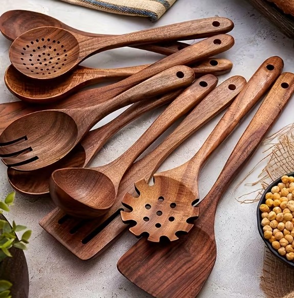 Handcrafted Wooden Kitchen Utensil Set