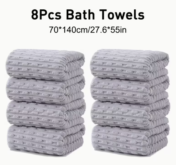 8 Pieces Bath Towels
