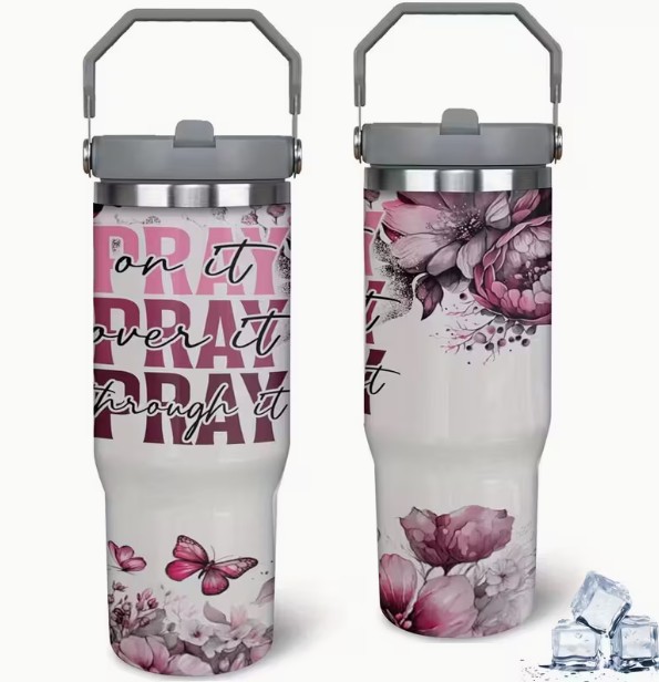 Pray Floral Insulated Water Bottle