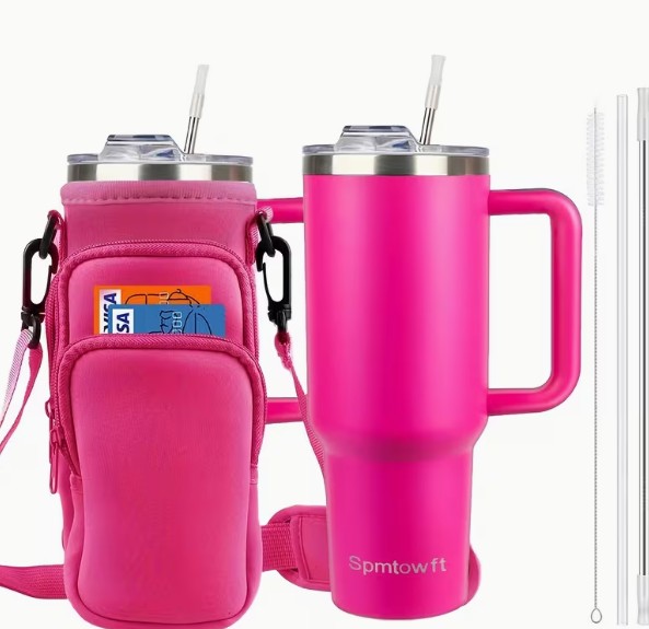 Pink Stainless Steel Tumbler Set