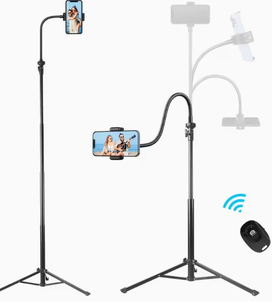 Adjustable Phone Tripod Stand with Bluetooth Remote