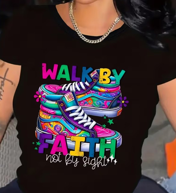 Walking By Faith Graphic T-Shirt