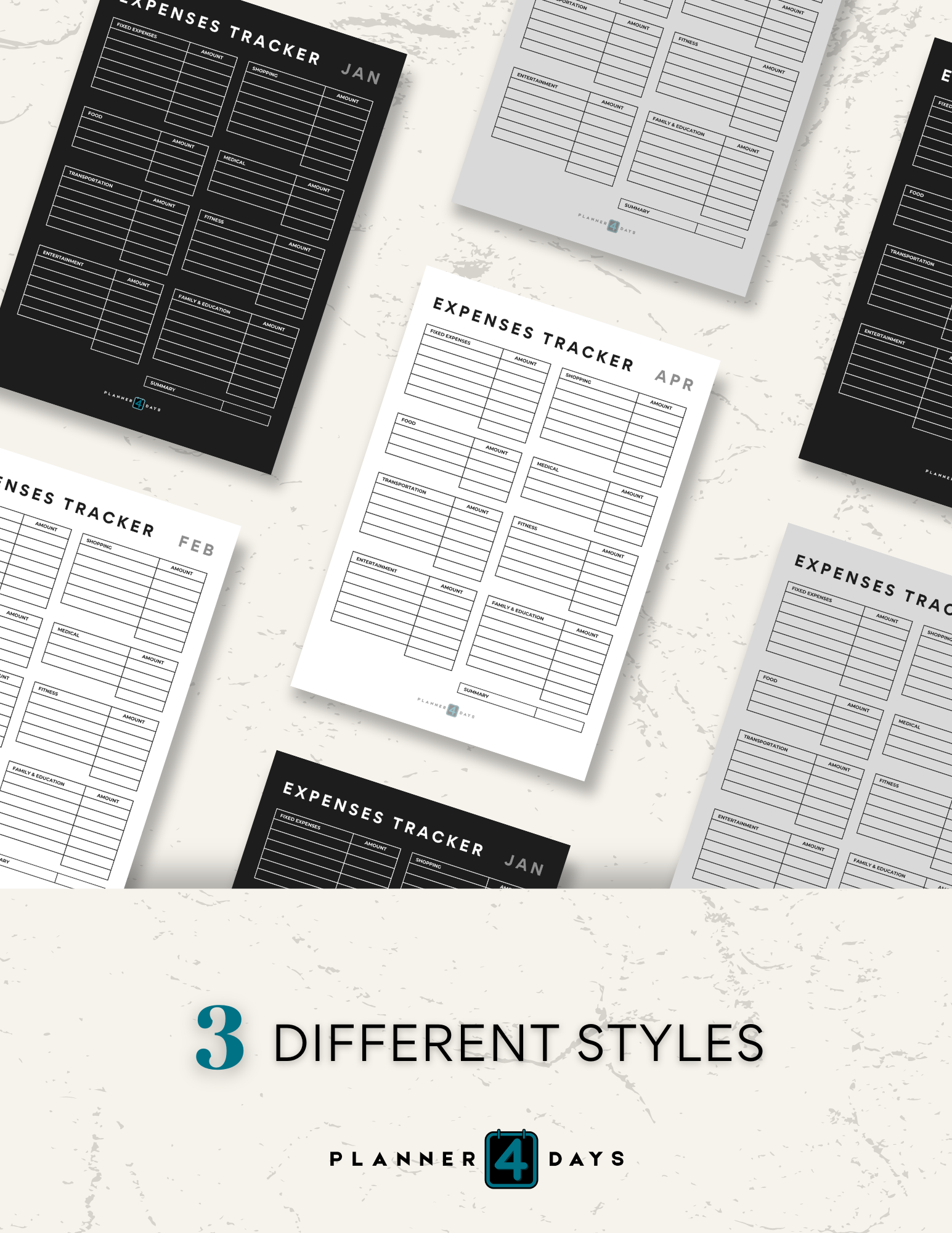 Expenses Tracker | 3 different styles