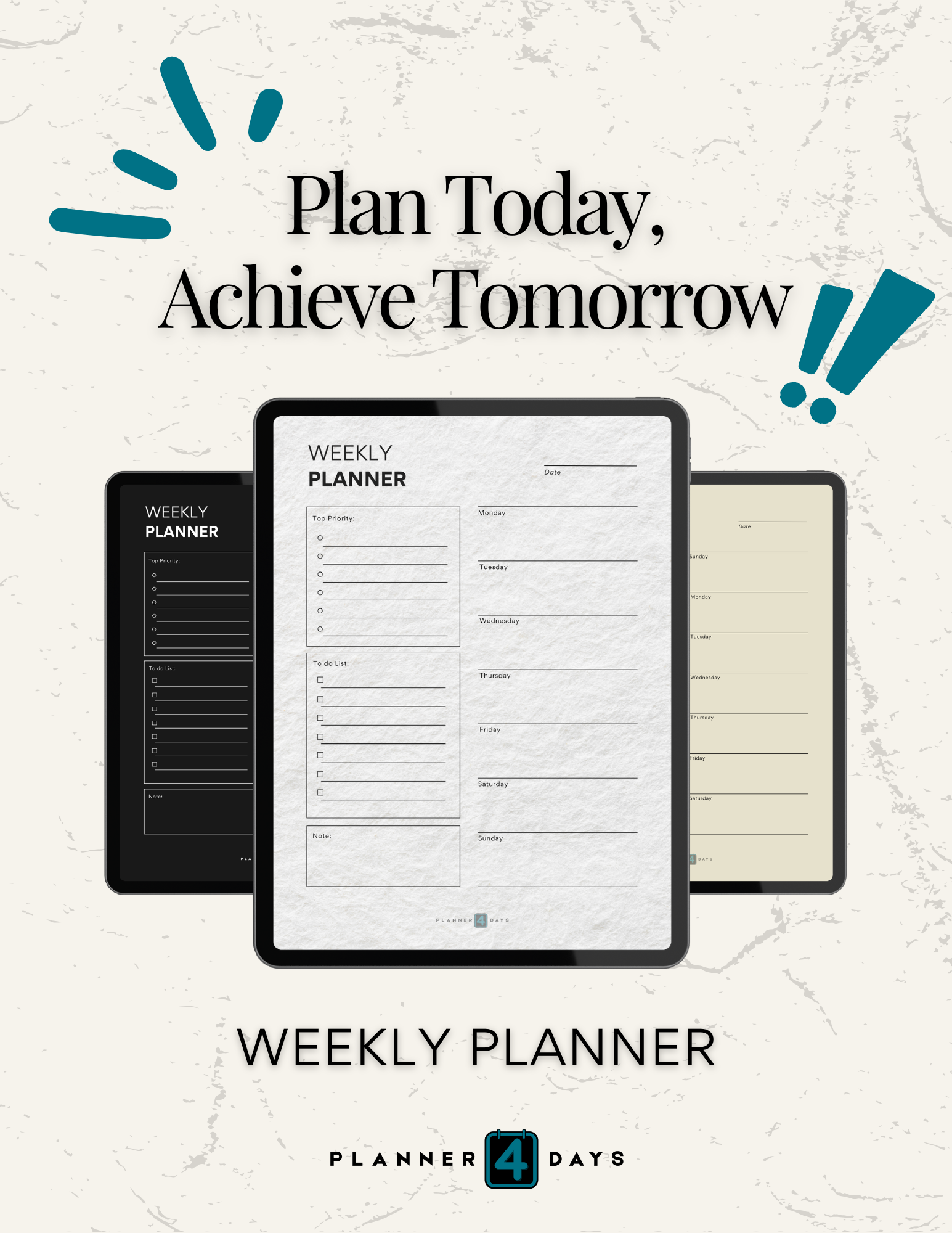 Weekly Planner | 4 different styles 
