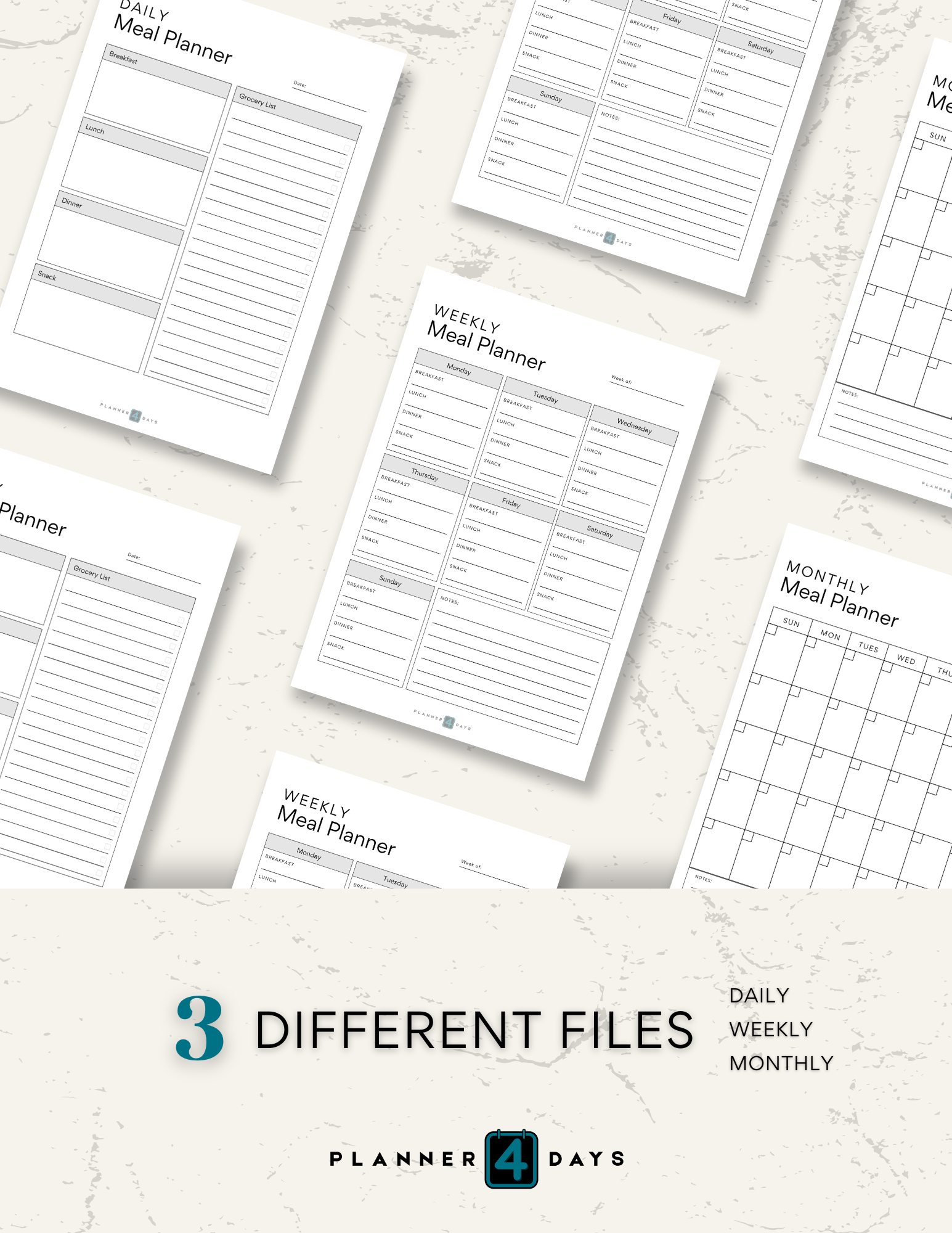 Meal Planner | 3 different files