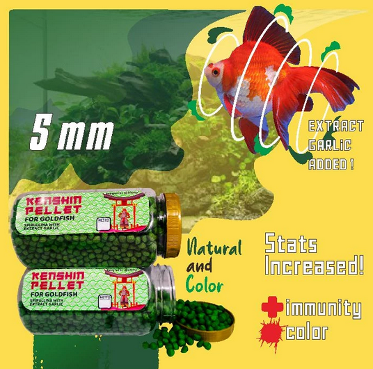 Pakan Pelet Makanan Ikan Mas Koki KENSHIN Pellet [TOPLES BIG SIZE 350 gr] BAWANG PUTIH IKANESIA