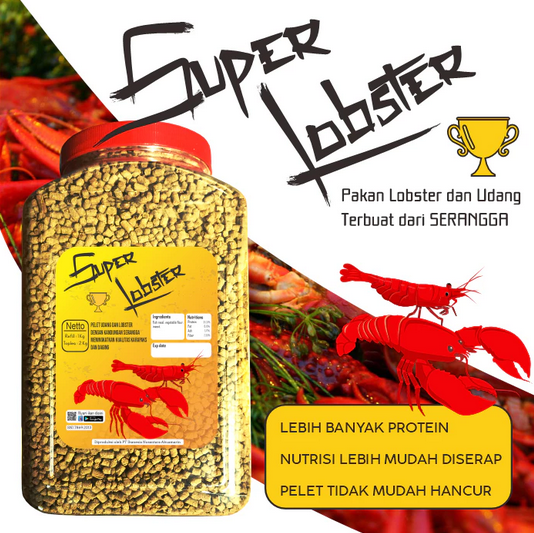 Super Lobster Premium Pakan Lobster dan Udang Tenggelam Cepat Molting [TOPLES 1,6 & REFILL 1KG]