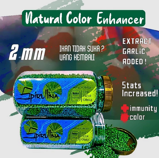 Pakan Ikan Koi SPIRULINA [TOPLES BIG SIZE 350 gr] Ekstrak BAWANG PUTIH IKANESIA