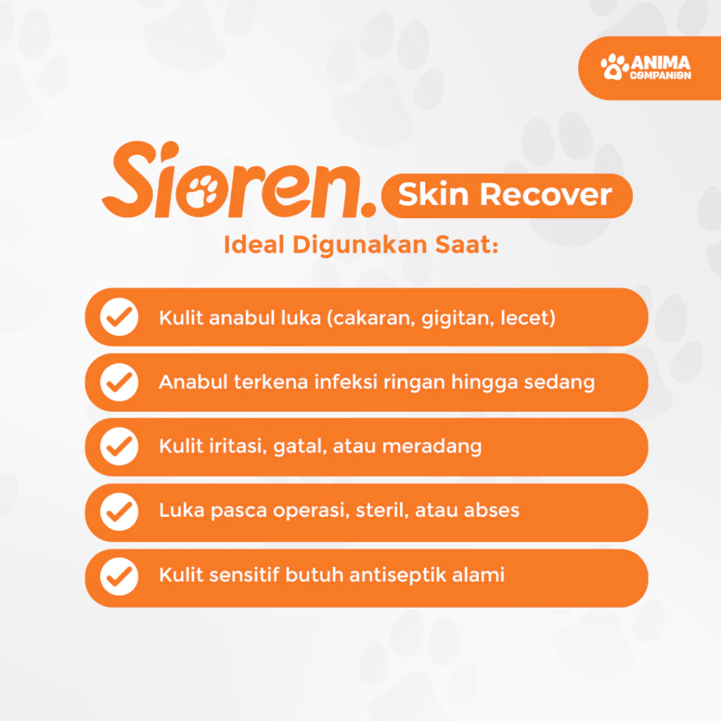 Sioren | Skin Recover | Penyembuh Luka Kucing | Antibakteri & Antijamur | Aman & Efektif