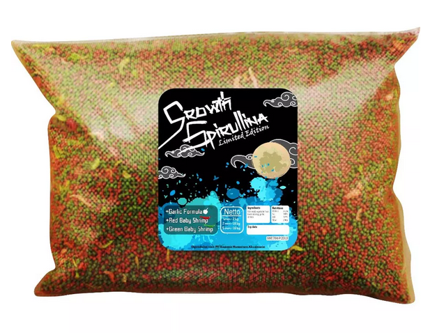 Growth Spirulina Limited Edition Campuran Ekstrak Bawang Putih dan Baby Shrimp [TOPLES 1,6 & REFILL 1KG]