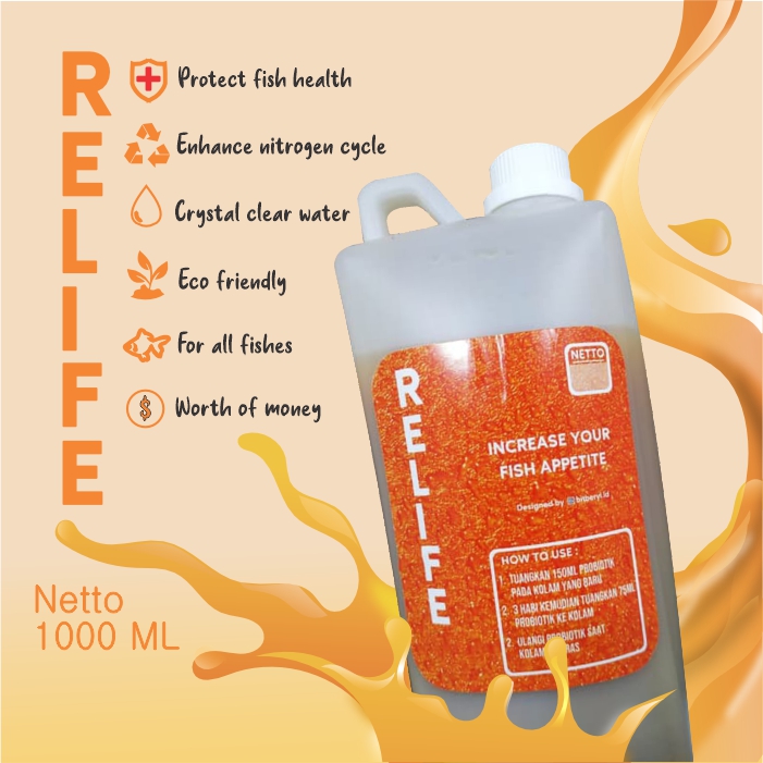 Probiotik RELIFE untuk Kolam dan Akuarium Bening Menjaga Ikan Sehat