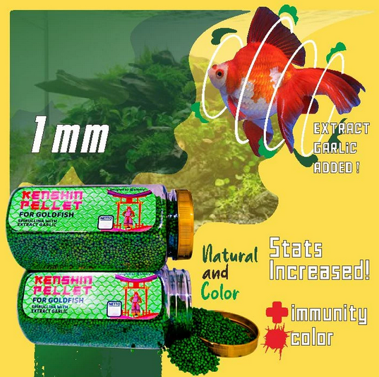 Pakan Pelet Makanan Ikan Mas Koki KENSHIN Pellet [TOPLES BIG SIZE 350 gr] BAWANG PUTIH IKANESIA